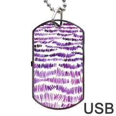 Original Feather Opaque Color Purple Dog Tag Usb Flash (one Side) by Mariart