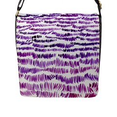 Original Feather Opaque Color Purple Flap Messenger Bag (l) 