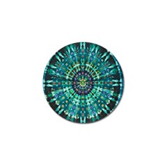 Peacock Throne Flower Green Tie Dye Kaleidoscope Opaque Color Golf Ball Marker by Mariart