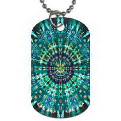 Peacock Throne Flower Green Tie Dye Kaleidoscope Opaque Color Dog Tag (two Sides) by Mariart