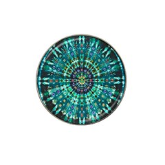 Peacock Throne Flower Green Tie Dye Kaleidoscope Opaque Color Hat Clip Ball Marker by Mariart