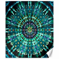 Peacock Throne Flower Green Tie Dye Kaleidoscope Opaque Color Canvas 8  X 10 