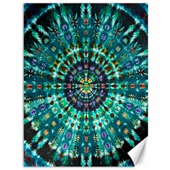 Peacock Throne Flower Green Tie Dye Kaleidoscope Opaque Color Canvas 36  X 48   by Mariart