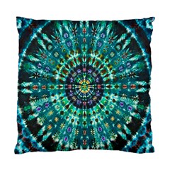 Peacock Throne Flower Green Tie Dye Kaleidoscope Opaque Color Standard Cushion Case (two Sides) by Mariart