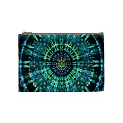 Peacock Throne Flower Green Tie Dye Kaleidoscope Opaque Color Cosmetic Bag (medium)  by Mariart