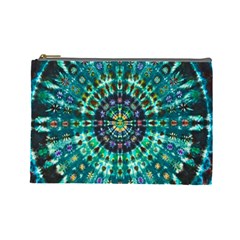 Peacock Throne Flower Green Tie Dye Kaleidoscope Opaque Color Cosmetic Bag (large)  by Mariart