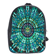 Peacock Throne Flower Green Tie Dye Kaleidoscope Opaque Color School Bags(large)  by Mariart