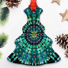 Peacock Throne Flower Green Tie Dye Kaleidoscope Opaque Color Ornament (christmas Tree)  by Mariart