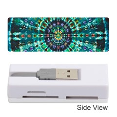 Peacock Throne Flower Green Tie Dye Kaleidoscope Opaque Color Memory Card Reader (stick) 