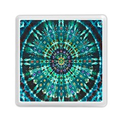 Peacock Throne Flower Green Tie Dye Kaleidoscope Opaque Color Memory Card Reader (square)  by Mariart