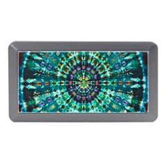 Peacock Throne Flower Green Tie Dye Kaleidoscope Opaque Color Memory Card Reader (mini) by Mariart