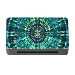 Peacock Throne Flower Green Tie Dye Kaleidoscope Opaque Color Memory Card Reader With Cf by Mariart