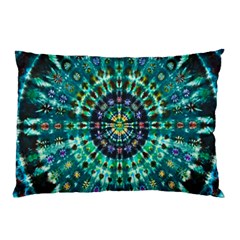 Peacock Throne Flower Green Tie Dye Kaleidoscope Opaque Color Pillow Case (two Sides)