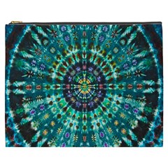 Peacock Throne Flower Green Tie Dye Kaleidoscope Opaque Color Cosmetic Bag (xxxl)  by Mariart