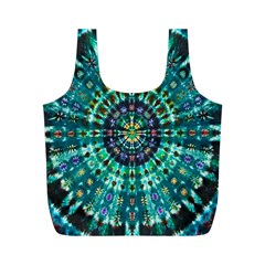 Peacock Throne Flower Green Tie Dye Kaleidoscope Opaque Color Full Print Recycle Bags (m)  by Mariart