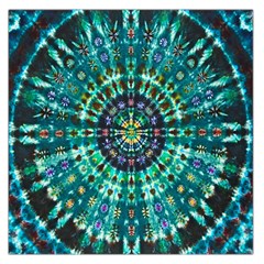 Peacock Throne Flower Green Tie Dye Kaleidoscope Opaque Color Large Satin Scarf (square) by Mariart