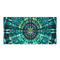 Peacock Throne Flower Green Tie Dye Kaleidoscope Opaque Color Satin Wrap by Mariart