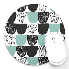 Sugar Blue Fabric Polka Dots Circle Round Mousepads