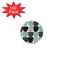 Sugar Blue Fabric Polka Dots Circle 1  Mini Buttons (100 Pack) 