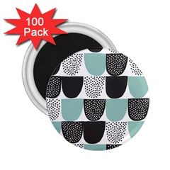 Sugar Blue Fabric Polka Dots Circle 2 25  Magnets (100 Pack)  by Mariart