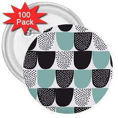 Sugar Blue Fabric Polka Dots Circle 3  Buttons (100 Pack)  by Mariart