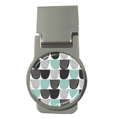 Sugar Blue Fabric Polka Dots Circle Money Clips (round) 