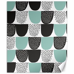 Sugar Blue Fabric Polka Dots Circle Canvas 8  X 10  by Mariart