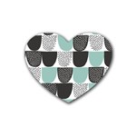 Sugar Blue Fabric Polka Dots Circle Heart Coaster (4 pack)  Front