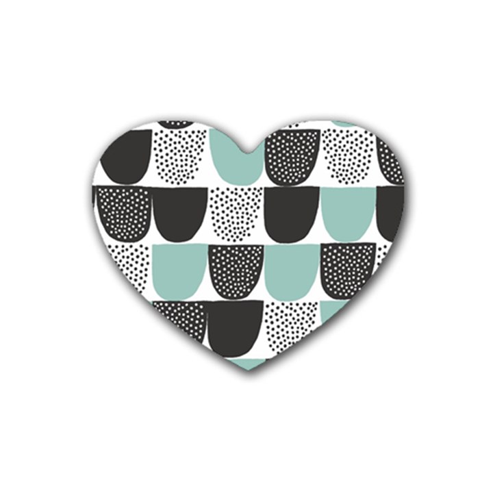 Sugar Blue Fabric Polka Dots Circle Heart Coaster (4 pack) 