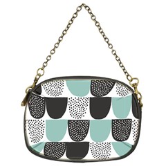 Sugar Blue Fabric Polka Dots Circle Chain Purses (two Sides)  by Mariart