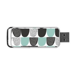 Sugar Blue Fabric Polka Dots Circle Portable Usb Flash (two Sides)