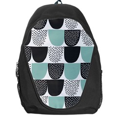 Sugar Blue Fabric Polka Dots Circle Backpack Bag by Mariart