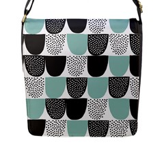 Sugar Blue Fabric Polka Dots Circle Flap Messenger Bag (l) 