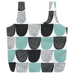 Sugar Blue Fabric Polka Dots Circle Full Print Recycle Bags (l)  by Mariart