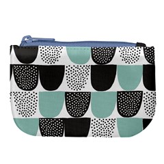 Sugar Blue Fabric Polka Dots Circle Large Coin Purse