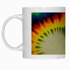 Red Blue Yellow Green Medium Rainbow Tie Dye Kaleidoscope Opaque Color White Mugs by Mariart