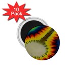 Red Blue Yellow Green Medium Rainbow Tie Dye Kaleidoscope Opaque Color 1.75  Magnets (10 pack)  Front