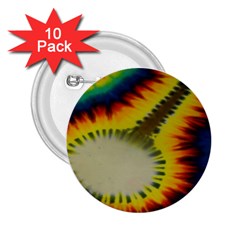 Red Blue Yellow Green Medium Rainbow Tie Dye Kaleidoscope Opaque Color 2 25  Buttons (10 Pack)  by Mariart