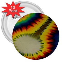 Red Blue Yellow Green Medium Rainbow Tie Dye Kaleidoscope Opaque Color 3  Buttons (10 Pack)  by Mariart