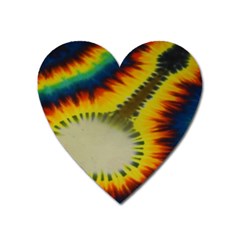 Red Blue Yellow Green Medium Rainbow Tie Dye Kaleidoscope Opaque Color Heart Magnet by Mariart