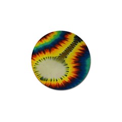 Red Blue Yellow Green Medium Rainbow Tie Dye Kaleidoscope Opaque Color Golf Ball Marker