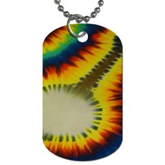 Red Blue Yellow Green Medium Rainbow Tie Dye Kaleidoscope Opaque Color Dog Tag (two Sides) by Mariart