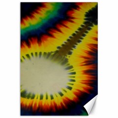 Red Blue Yellow Green Medium Rainbow Tie Dye Kaleidoscope Opaque Color Canvas 12  X 18   by Mariart