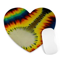 Red Blue Yellow Green Medium Rainbow Tie Dye Kaleidoscope Opaque Color Heart Mousepads by Mariart