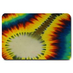 Red Blue Yellow Green Medium Rainbow Tie Dye Kaleidoscope Opaque Color Large Doormat 