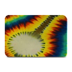 Red Blue Yellow Green Medium Rainbow Tie Dye Kaleidoscope Opaque Color Plate Mats by Mariart