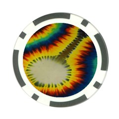 Red Blue Yellow Green Medium Rainbow Tie Dye Kaleidoscope Opaque Color Poker Chip Card Guard by Mariart