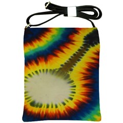 Red Blue Yellow Green Medium Rainbow Tie Dye Kaleidoscope Opaque Color Shoulder Sling Bags by Mariart