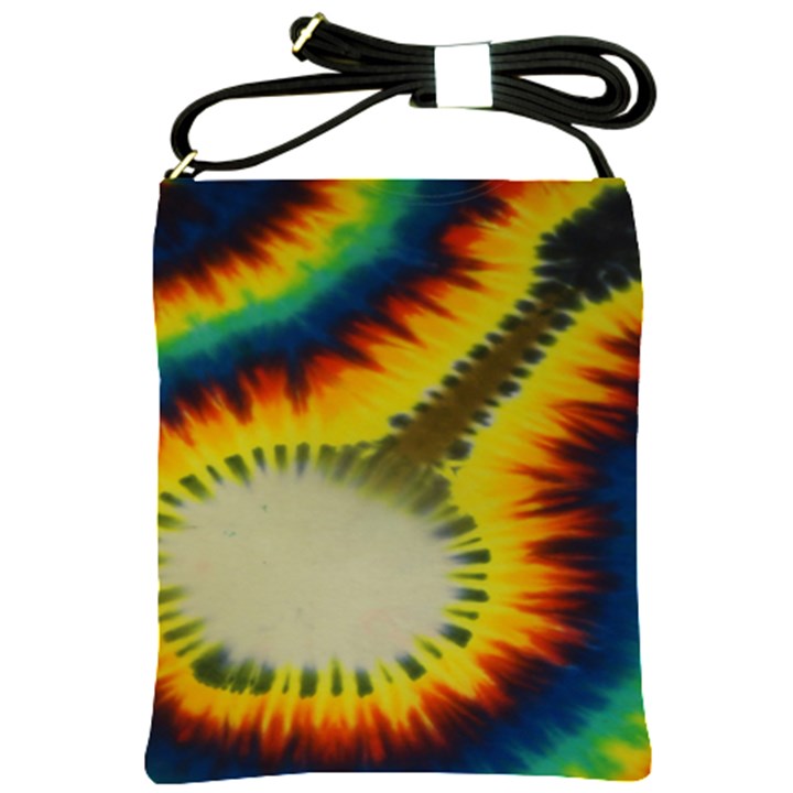 Red Blue Yellow Green Medium Rainbow Tie Dye Kaleidoscope Opaque Color Shoulder Sling Bags