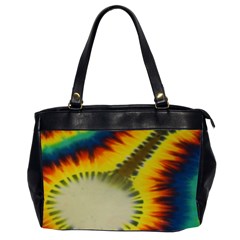 Red Blue Yellow Green Medium Rainbow Tie Dye Kaleidoscope Opaque Color Office Handbags (2 Sides)  by Mariart